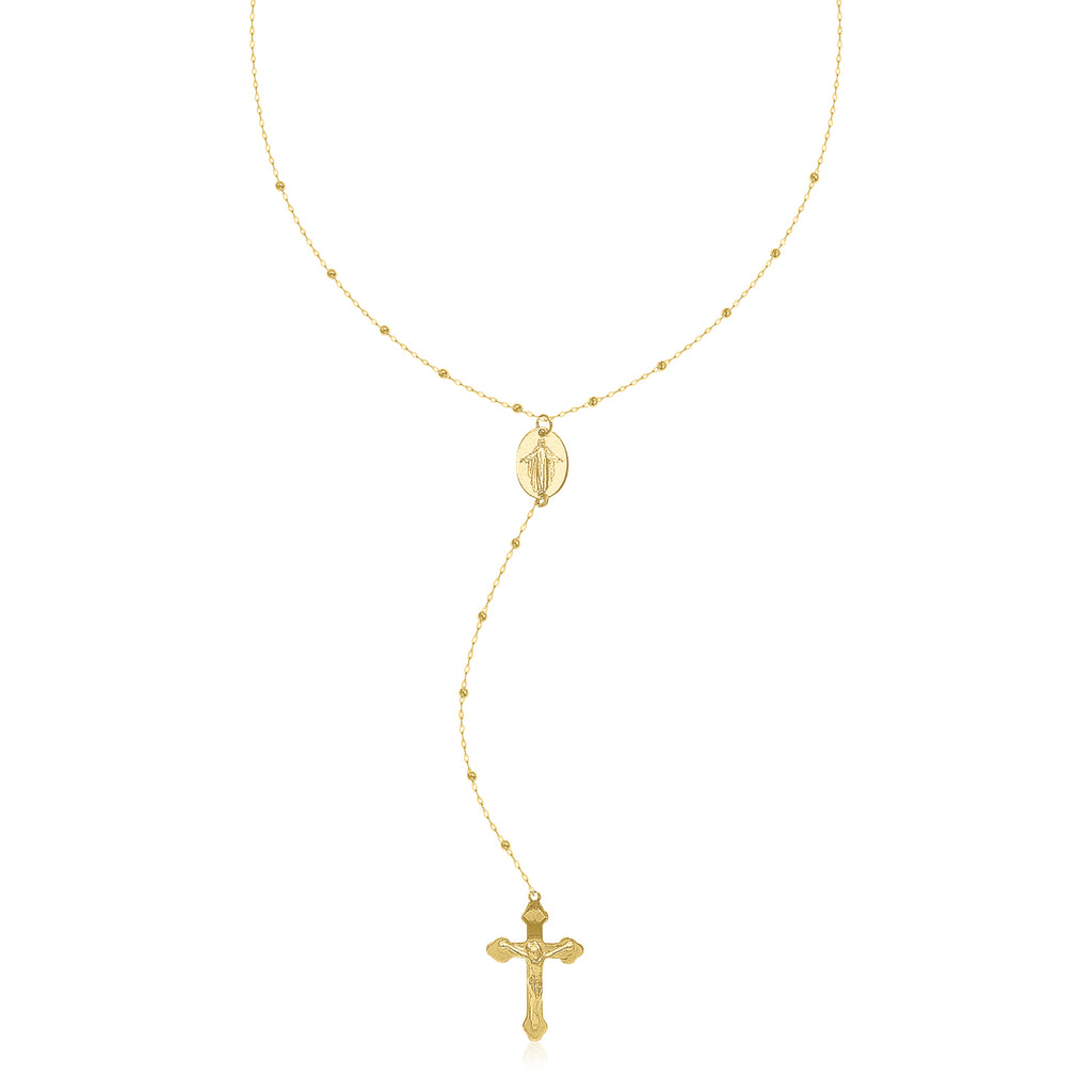 9ct Yellow Gold 45cm Rosary Cross Necklaces