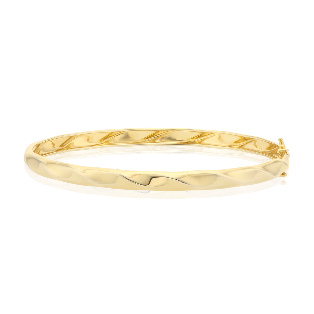 9ct Yellow Gold Silver Filled Round Bangle