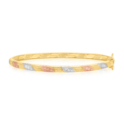 9ct Yellow Gold Silver Filled Hinge Bangle