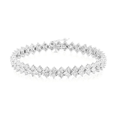 Sterling Silver with Round Brilliant Cut 1 CARAT tw Diamond Bracelets