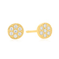 9ct Yellow Gold Silver Filled Round Cut Cubic Zirconia Stud Earrings