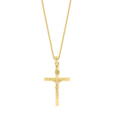 9ct Yellow Gold & Silver-filled Cross Crucifix Pendant