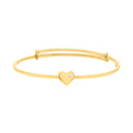 9ct Yellow Gold Silver Filled Half Round Heart with Cubic Zirconia Kids Bangle