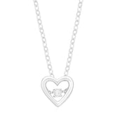 Sterling Silver with Round Brilliant Cut Diamond Set Pendant