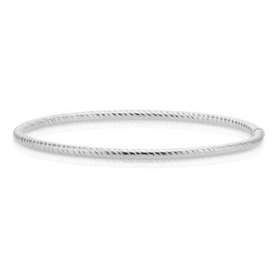 Sterling Silver 65mm Twist Round Bangle