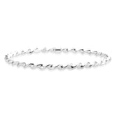 Sterling Silver Twist Round 65mm Bangle