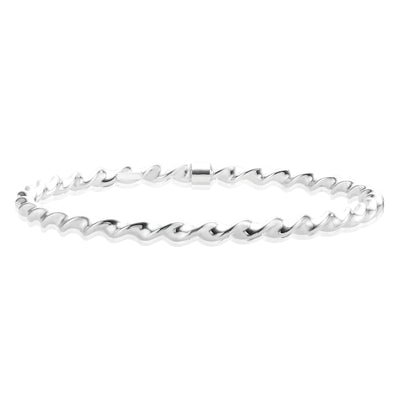 Sterling Silver Twist Round 65mm Bangle