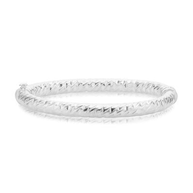 Sterling Silver 65x50mm Oval Twist Bangle