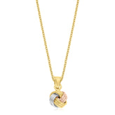 9ct Yellow Gold Rhodium Plated Knot Pendant