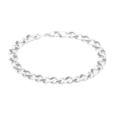 Sterling Silver with Round Brilliant Cut 1/4 CARAT tw Black Diamonds Bracelets