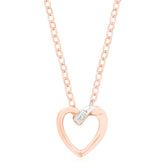 9ct Rose Gold with Round Brilliant Cut Diamond Set Pendant