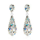 Eclipse Sterling Silver with Round Cut White Crystal Drop Earrings