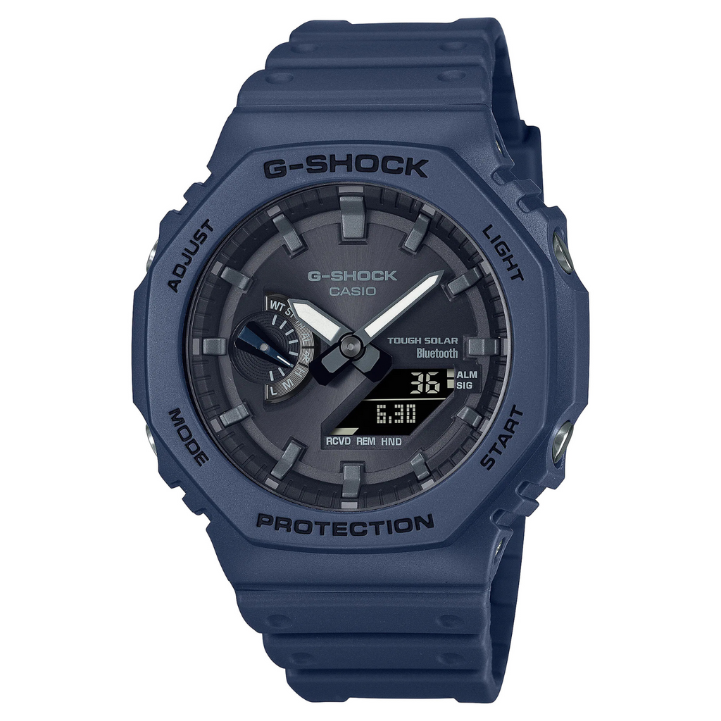Casio G Shock Blue Resin Watch Bluetooth Solar GA B2100 2A Zamels
