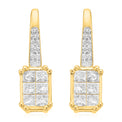 New York 14ct White Gold with Princess Cut 1/2 CARAT tw Diamond Drop Earrings