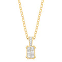 New York 14ct White Gold with Princess Cut 1/3 CARAT tw Diamond Pendant