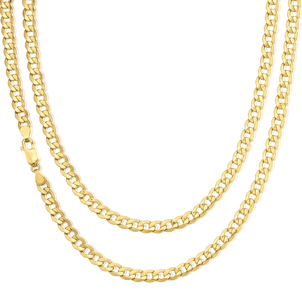 9ct Yellow Gold Silver Filled 55cm Curb Chain