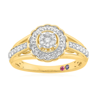 London 9ct Yellow Gold with Round Brilliant Cut 0.40 CARAT tw Diamond Ring