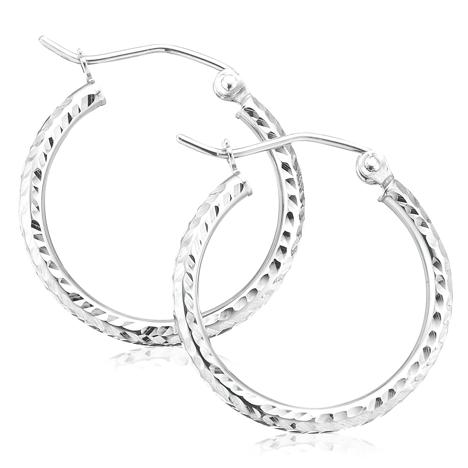 White Gold Hoop Earrings
