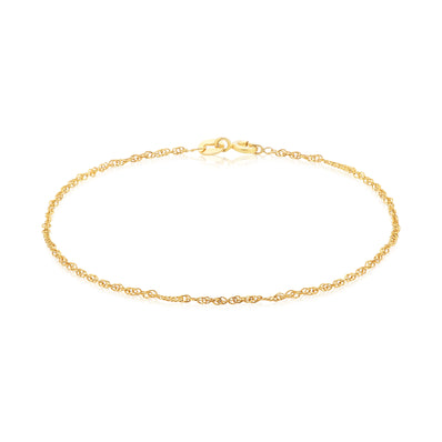 9ct Yellow Gold & Silver-filled 19cm Singapore 25g Bracelet