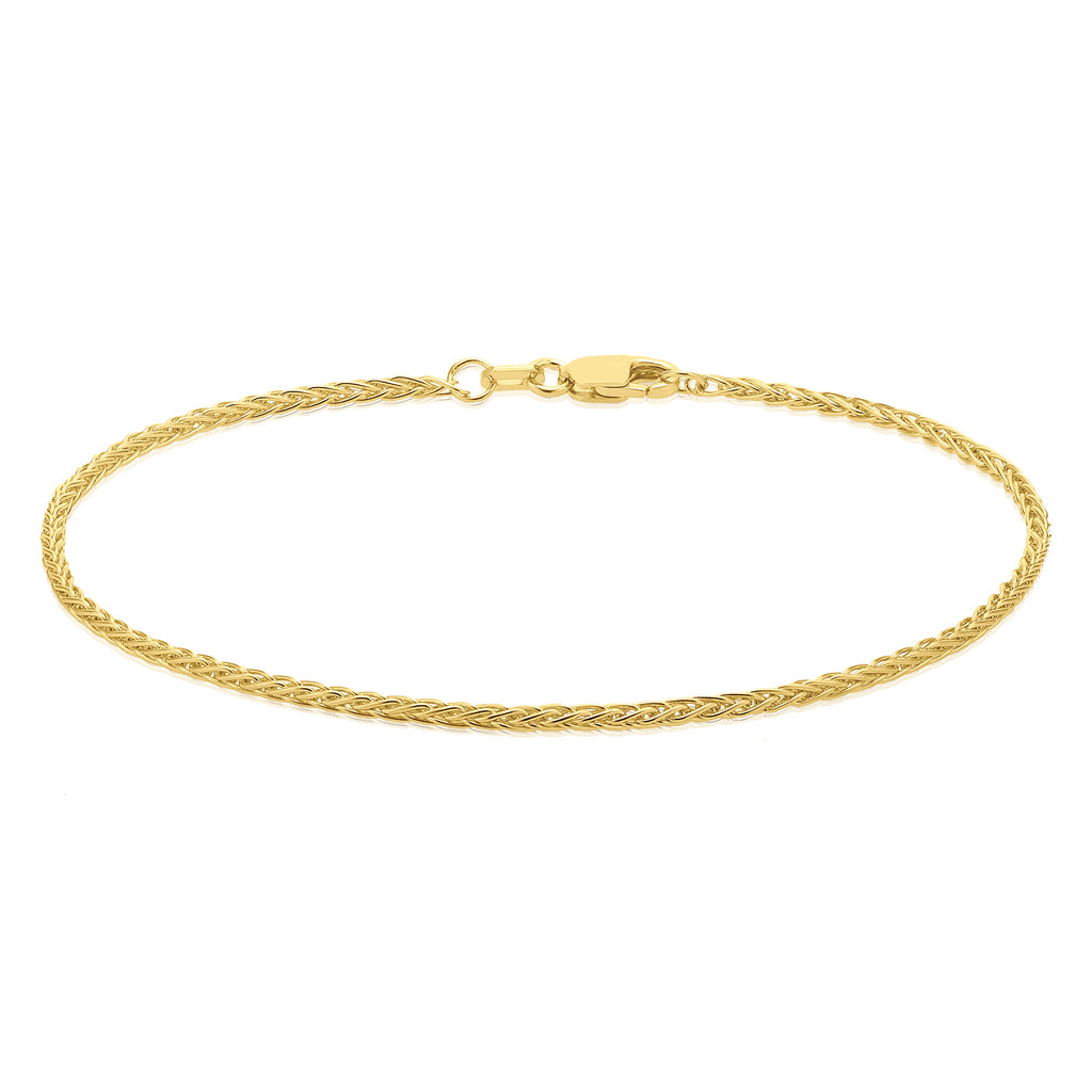 9ct Yellow Gold & Silver-filled 19CM Foxtail 40G Bracelet