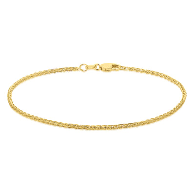 9ct Yellow Gold & Silver-filled 19CM Foxtail 40G Bracelet