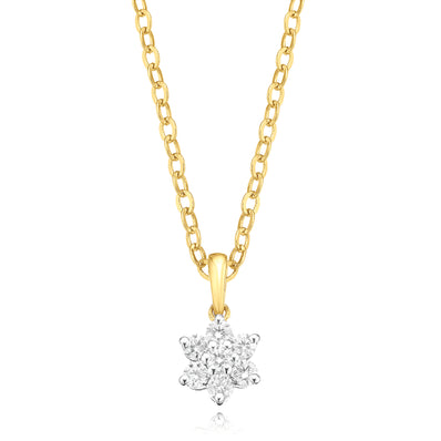 Celebration 9ct Yellow Gold with Round Brilliant Cut 1/4 CARAT tw of Lab Grown Diamond Pendant