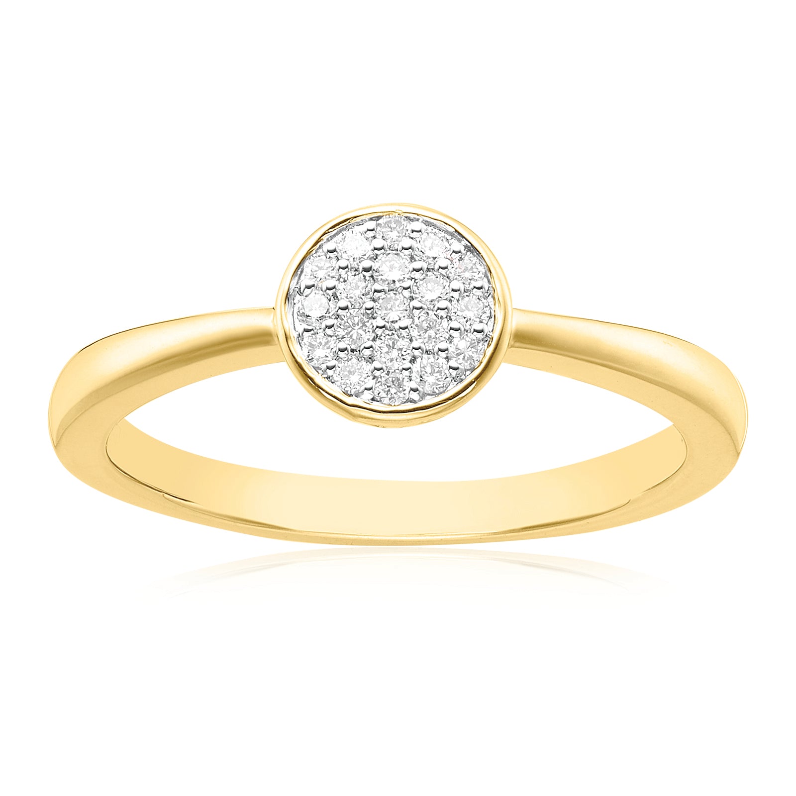 Celebration 9ct Yellow Gold with Round Brilliant Cut 0.10 CARAT tw of Lab Grown Diamond Fashion Ring