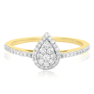 Celebration 9ct Yellow Gold with Round Brilliant Cut 0.40 CARAT tw of Lab Grown Diamond Engagement Ring