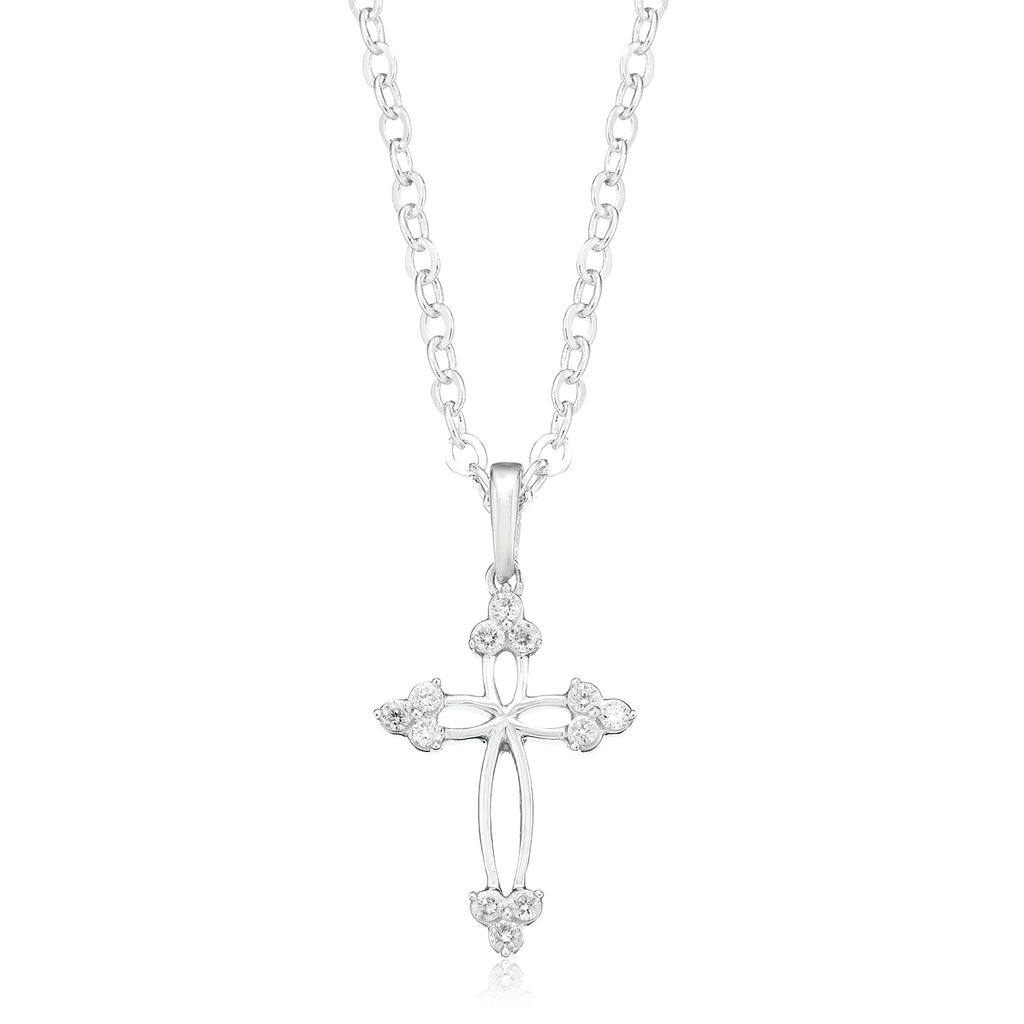 Celebration Sterling Silver with Round Brilliant Cut 0.10 CARAT tw of Lab Grown Diamond Pendant