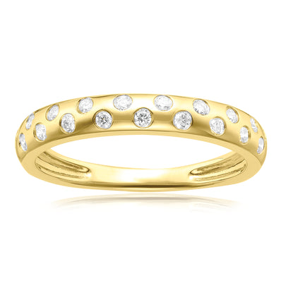 Celebration 9ct Yellow Gold with Round Brilliant Cut 1/4 CARAT tw of Lab Grown Diamond Dress Ring