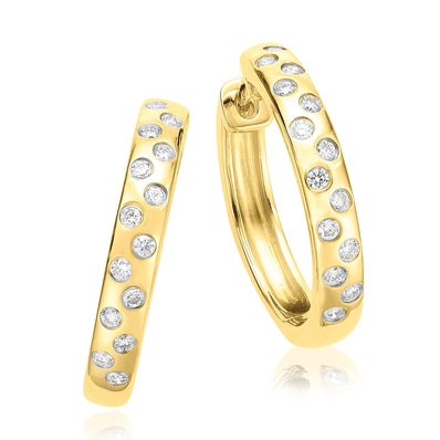 Celebration 9ct Yellow Gold with Round Brilliant Cut 0.33 CARAT tw of Lab Grown Diamonds Huggies