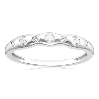 Celebration Sterling Silver with Round Brilliant Cut 1/4 CARAT tw of Lab Grown Diamond Fashion Ring