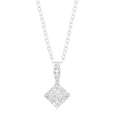 New York 14ct White Gold with Princess & Round Cut 1/3 CARAT tw of Diamond Pendant