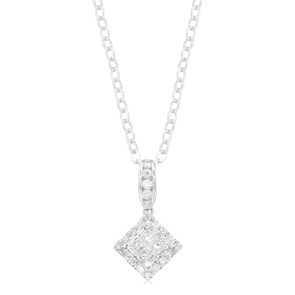 Diamond Solitaire 1/3 Carat Bezel Necklace in 14K Gold – Kobelli