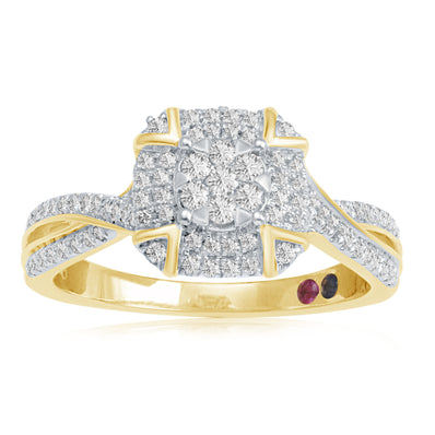 London 9ct Yellow Gold with Round Brilliant Cut 0.40 CARAT tw of Diamond Ring