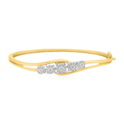 London 9ct Yellow Gold with Round Brilliant Cut 1/2 CARAT tw of Diamond Bangle