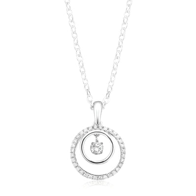 Celebration Sterling Silver with Round Brilliant Cut 1/4 CARAT tw of Lab Grown Diamonds Pendant