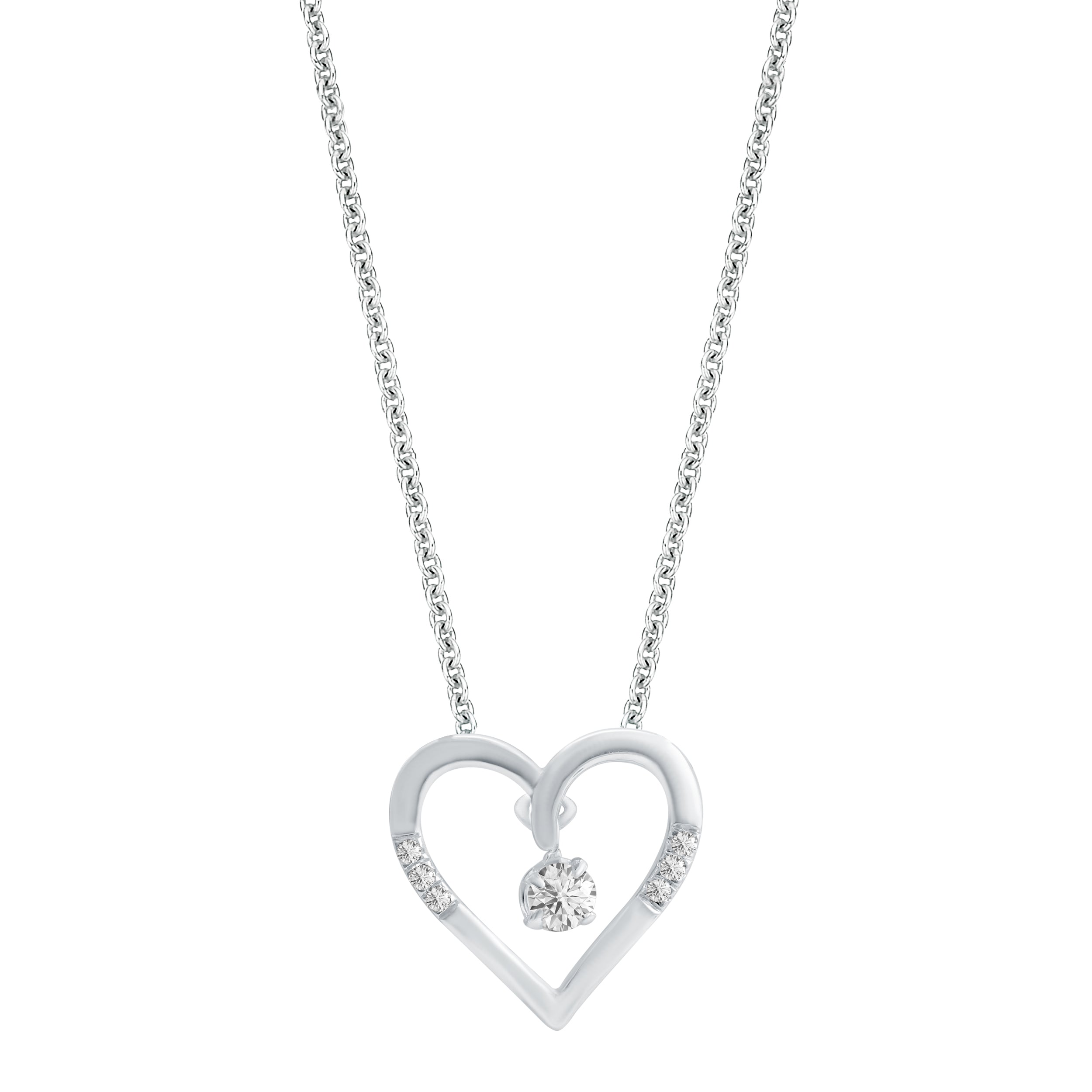 Celebration Sterling Silver with Round Brilliant Cut 0.14 CARAT tw of Lab Grown Diamond Pendant