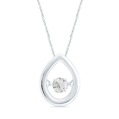 Celebration Sterling Silver with Round Brilliant Cut 0.10 CARAT tw of Lab Grown Diamond Pendant