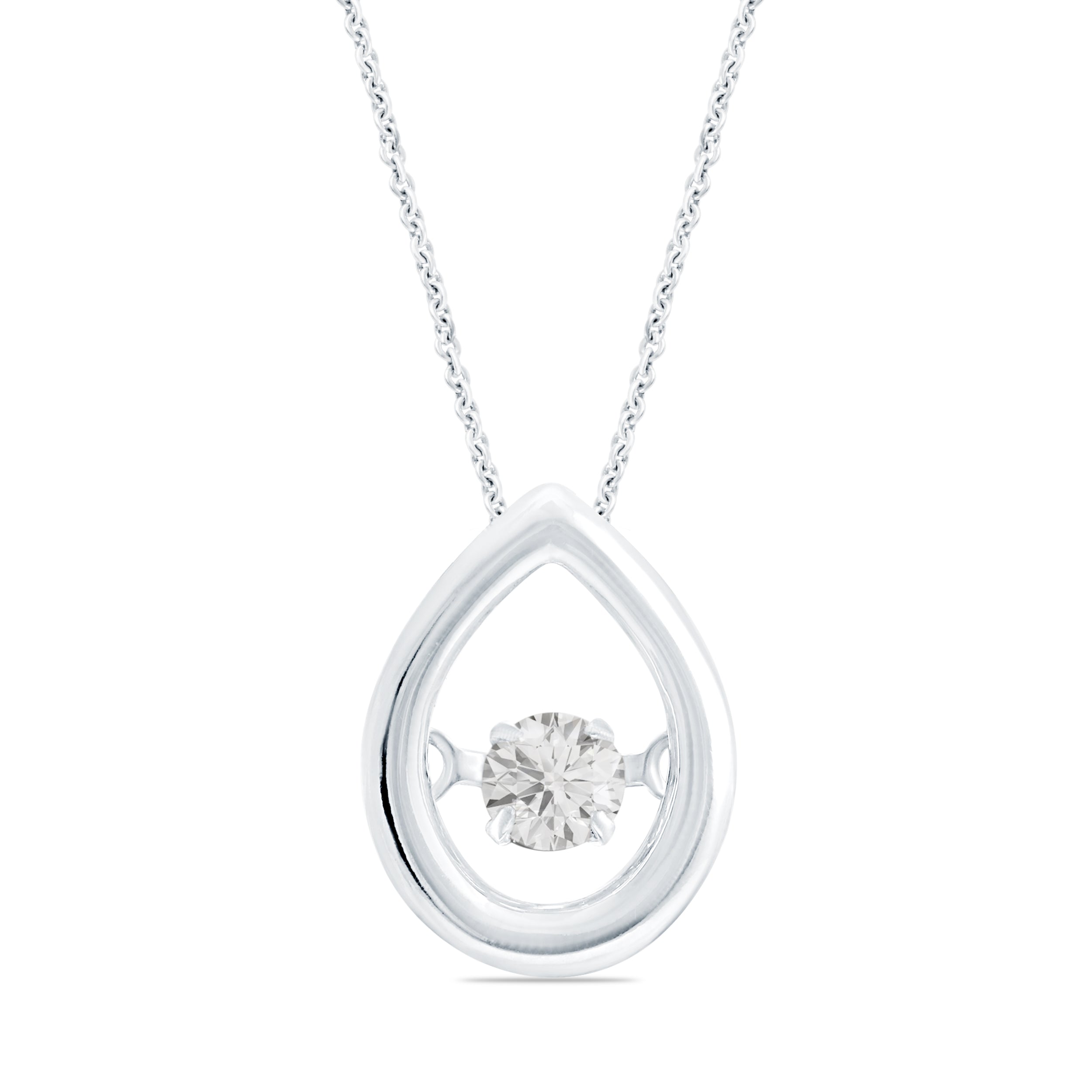 Celebration Sterling Silver with Round Brilliant Cut 0.10 CARAT tw of Lab Grown Diamond Pendant