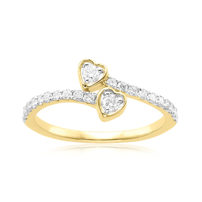 Celebration 9ct Yellow Gold with Round Brilliant Cut 1/3 CARAT tw of Lab Grown Diamond Dress Ring