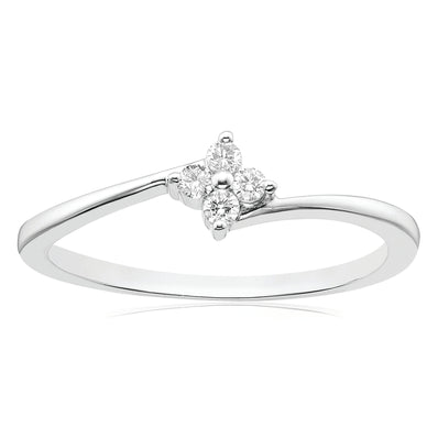 Celebration Sterling Silver with Round Brilliant Cut 0.10 CARAT tw of Lab Grown Diamond Fashion Ring