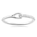 Celebration Sterling Silver with Round Brilliant Cut 0.10 CARAT tw of Lab Grown Diamond Fashion Ring