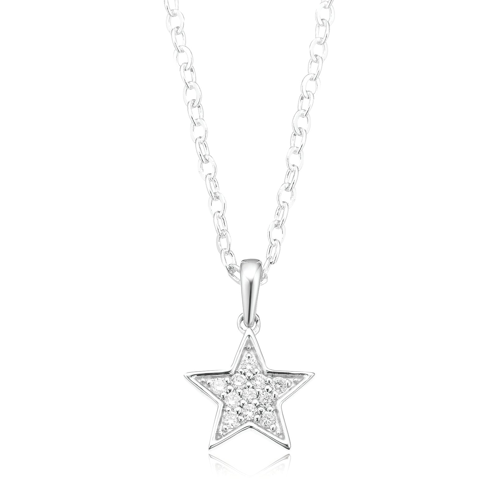 Celebration Sterling Silver with Round Brilliant Cut 0.10 CARAT tw of Lab Grown Diamond Pendant