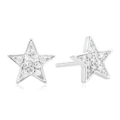 Celebration Sterling Silver with Round Brilliant Cut 0.14 CARAT tw of Lab Grown Diamonds Studs
