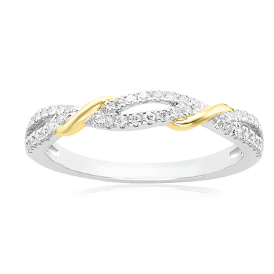 Celebration 9ct Yellow and White Gold with Round Brilliant Cut 0.23 CARAT tw of Lab Grown Diamond Ring