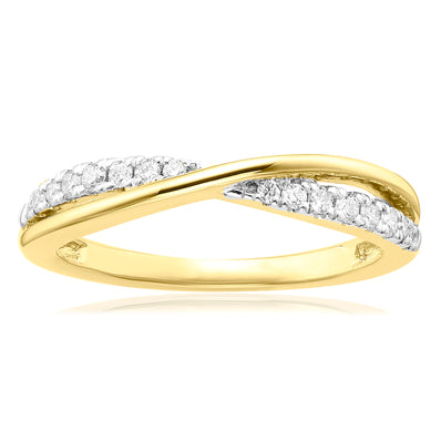 Celebration 9ct Yellow Gold with Round Brilliant Cut 0.17 ct tw of Lab Grown Diamond Ring