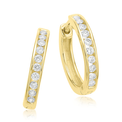 Celebration 9ct Yellow Gold with Round Brilliant Cut 1/5 CARAT tw of Lab Grown Diamond Huggies