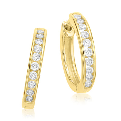 Celebration 9ct Yellow Gold with Round Brilliant Cut 0.33 CARAT tw of Lab Grown Diamond Huggies