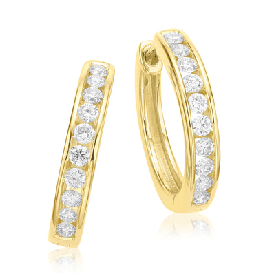 Celebration 9ct Yellow Gold with Round Brilliant Cut 1/2 CARAT tw of Lab Grown Diamond Huggies